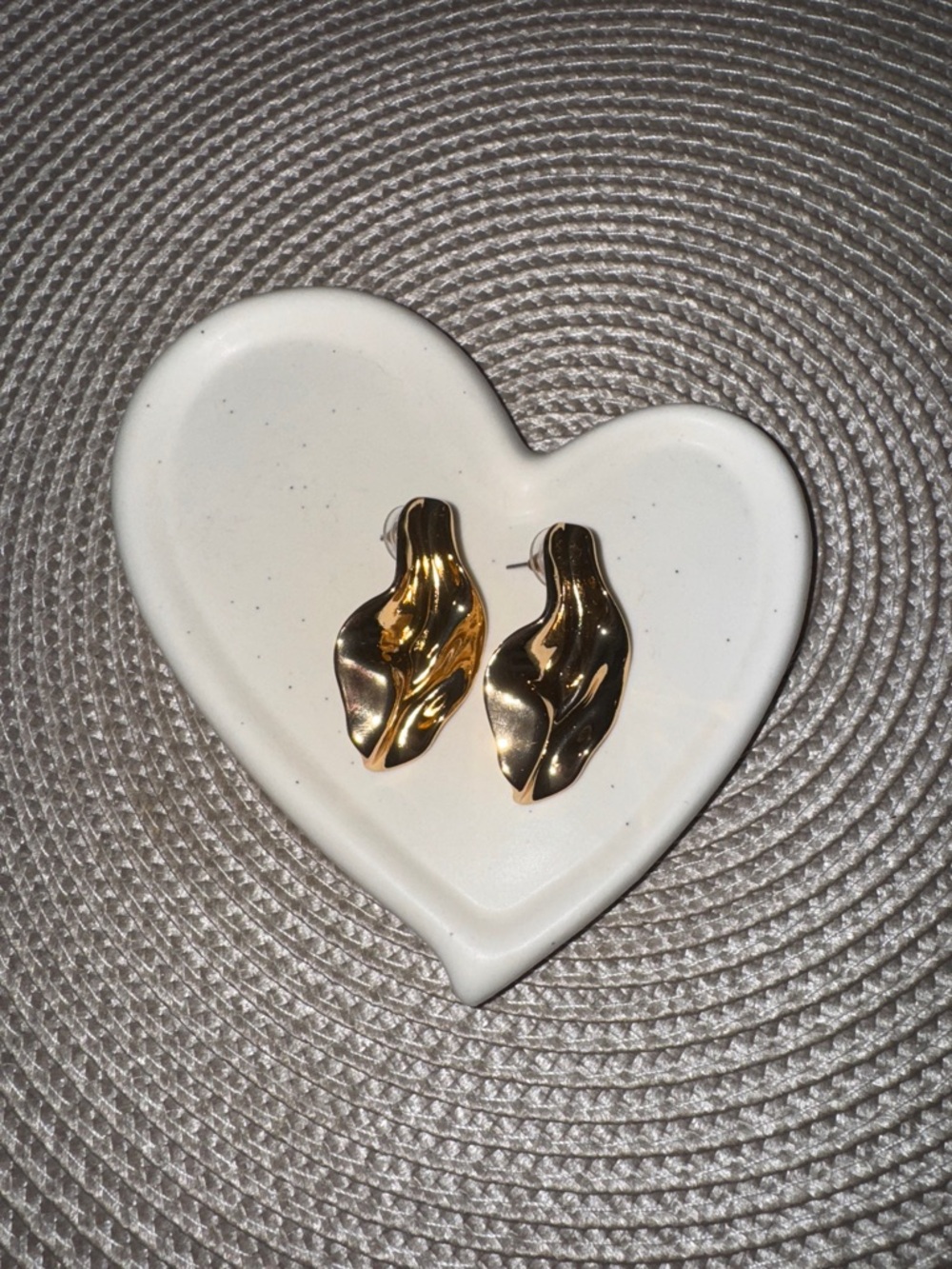 Gold Sculptural Wave Stud Earrings - Women Jewelry